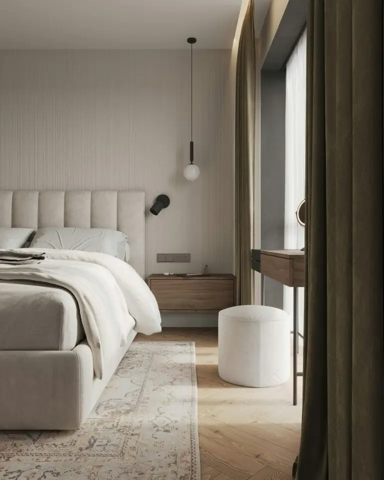 FCD5196A FDEF 44F3 AEED E30E9573CED0 Modern bedroom with neutral tones
