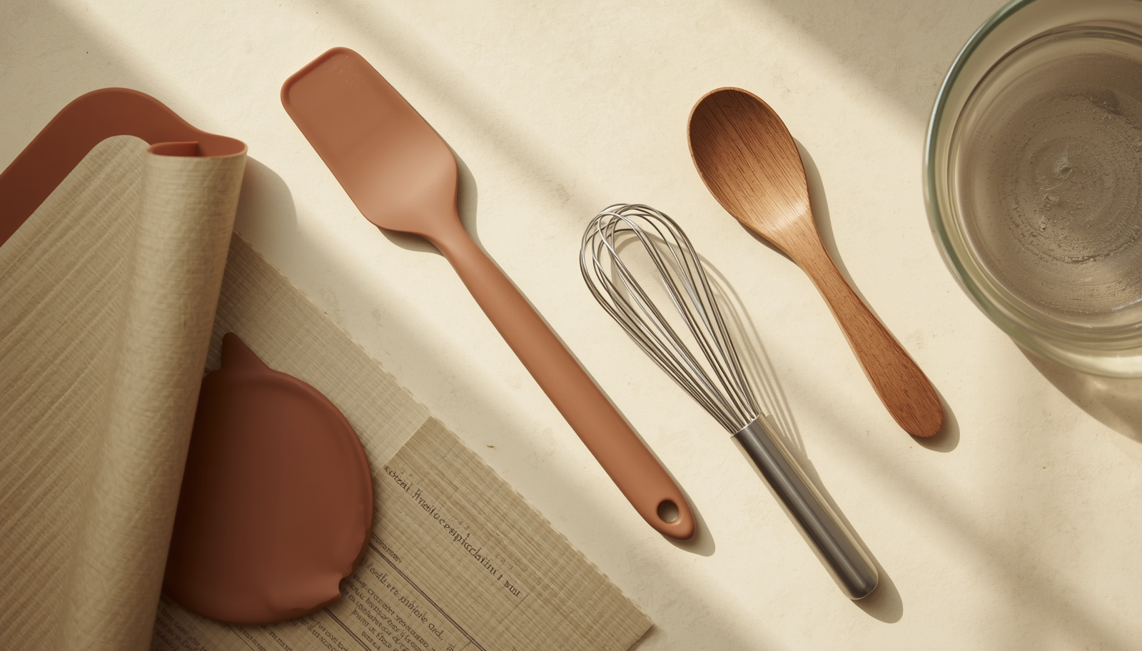 Is silicone toxic? Silicone spatula and baking mat with wooden and stainless steel kitchen tools